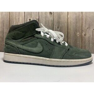 Nike Air Jordan 1 Mid Nouveau US 11 Green Leather Hi Top Sneakers Shoes 629151